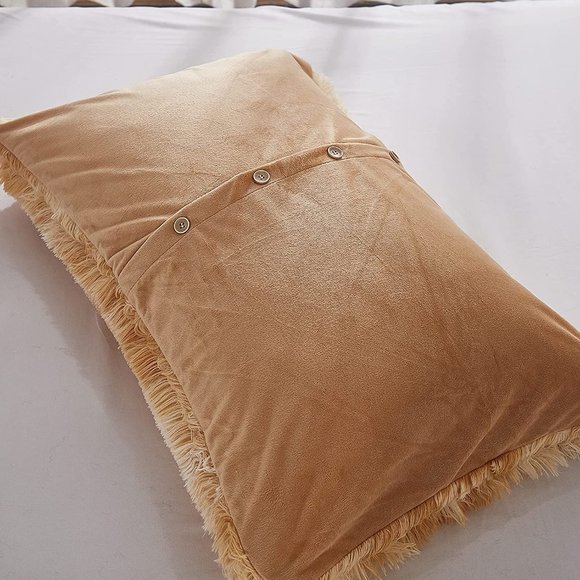 Shaggy Fluffy Faux Fur Duvet Cover Set Button Closure Velvety Bedding … - Picture 9 of 16